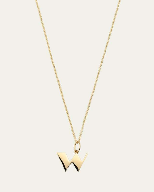 14K Pure Block Initial Necklace